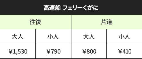 高速船フェリーくがに運賃